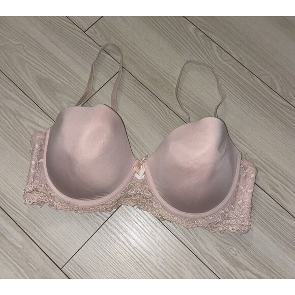 Jezebel 90774 Strapless Bra Multiway Lined Underwire Lace Womens 38C Beige - Picture 1 of 6